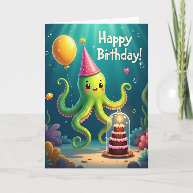 Underwater Party Birthday Card (Front)
