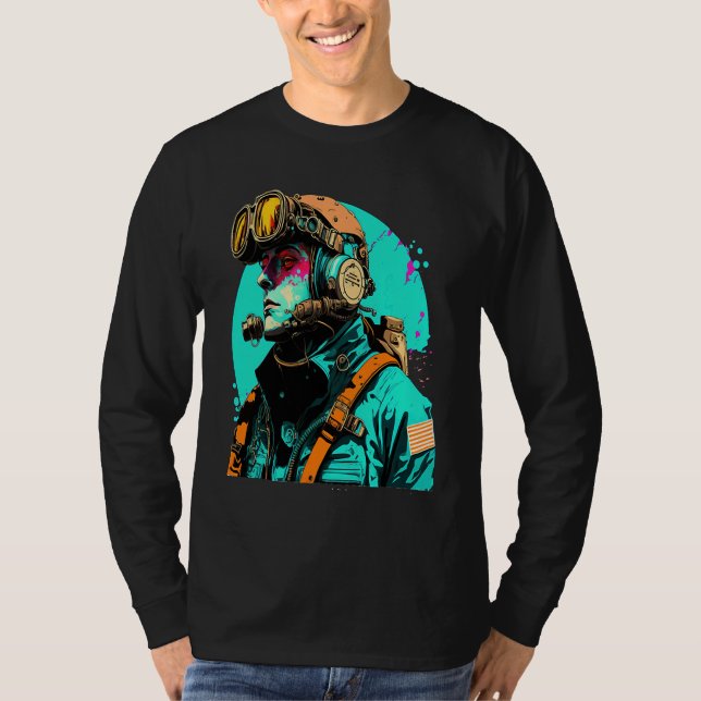 Underwater Photographer Pop Style Scuba Diver Dad  T-Shirt (Front)