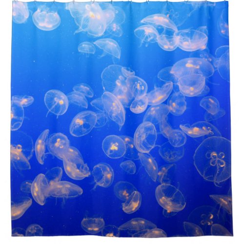 UNDERWATER PHOTOGRAPHY OF JELLYFISH SHOWER CURTAIN