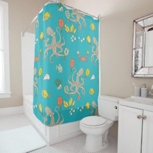 Underwater Pickleball turquoise Shower Curtain
