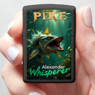 Underwater Pike Predator Personalized Fishing Zippo Lighter