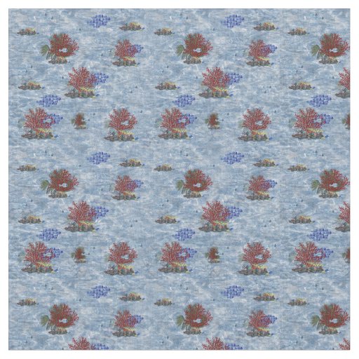 Underwater pink coral - Blue-Fish Fabric