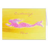 underwater pink mermaid notecard (Front Horizontal)