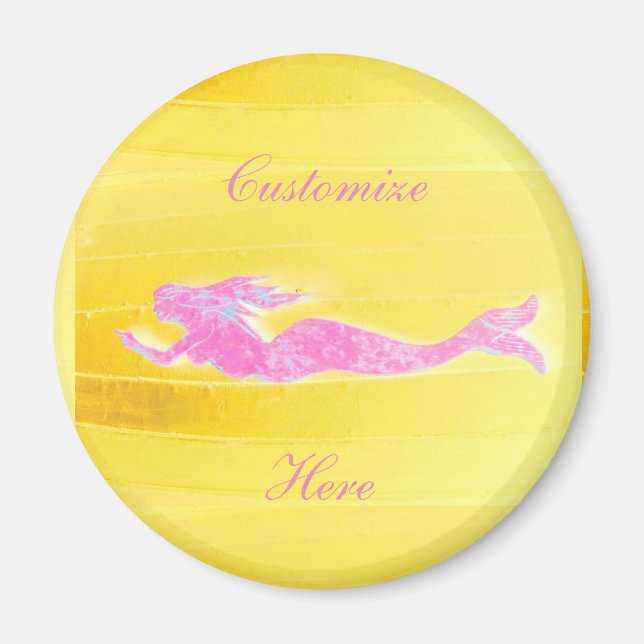 underwater pink mermaid swimming magnet (Front)