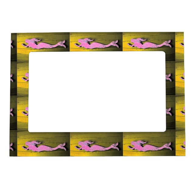 underwater pink mermaids swimming magnetic photo frame (Front)