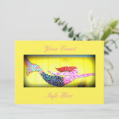 underwater pink mosaic mermaid (Standing Front)