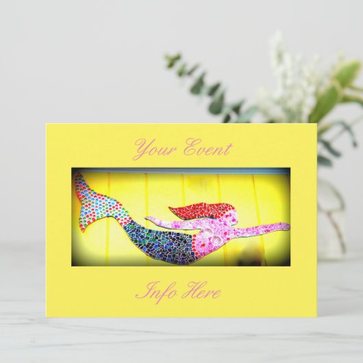 underwater pink mosaic mermaid (Standing Front)