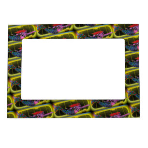 underwater pink mosaic mermaids magnetic photo frame