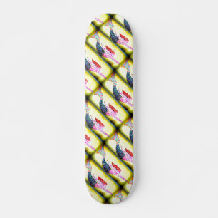 underwater pink mosaic mermaids swimming skateboard deck