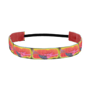 underwater pink mosaic mermaids yellow/orange athletic headband