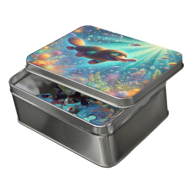 Underwater Platypus  Jigsaw Puzzle (Lid Open)