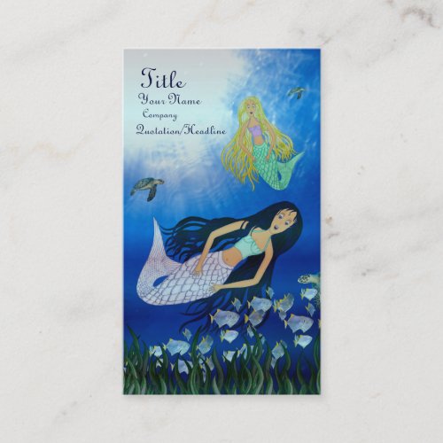 Underwater Play (Mermaid) Business Card Templates