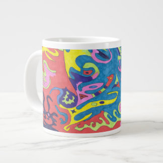 "Underwater Playground" Abstract Art Large Coffee Mug