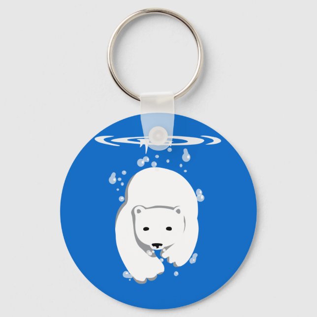 Underwater Polar Bear Keychain (Front)