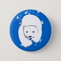 Underwater Polar Bear Pinback Button