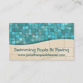 Underwater pool tiles with paving business card