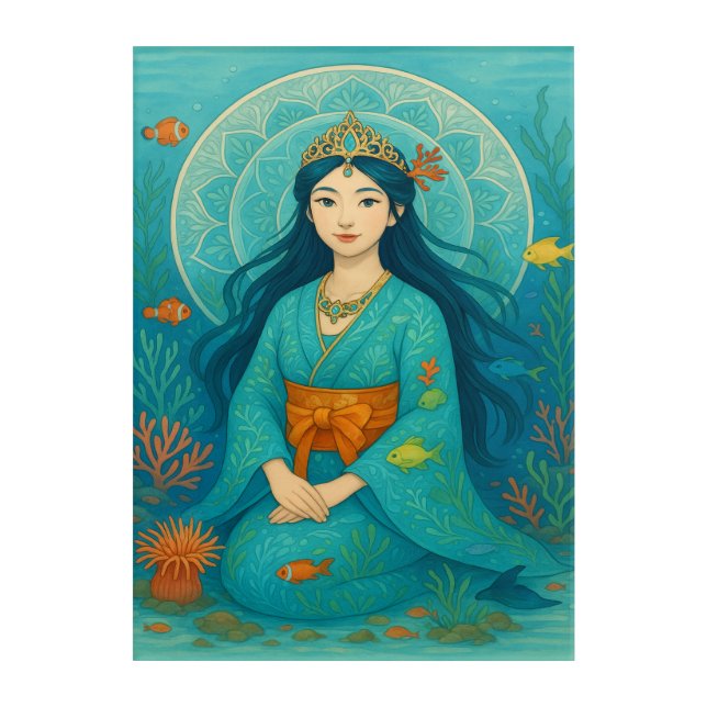 Underwater Princess in Kimono Acrylic Print (Front)