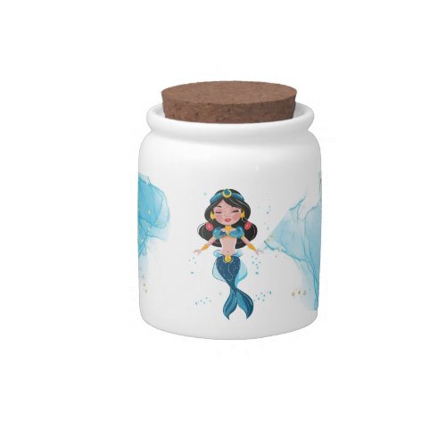 Underwater princess mermaid blue themed  candy jar