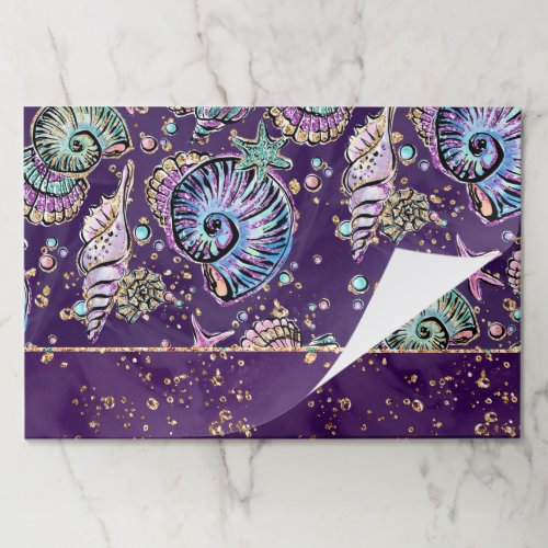 Underwater Purple Luxe  Dark Pastel Gold Sea Life Paper Pad