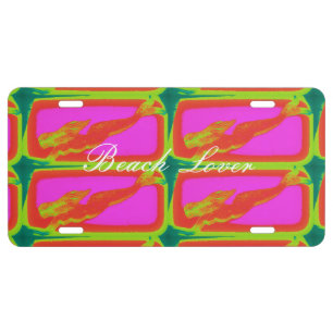 underwater red mermaid license plate