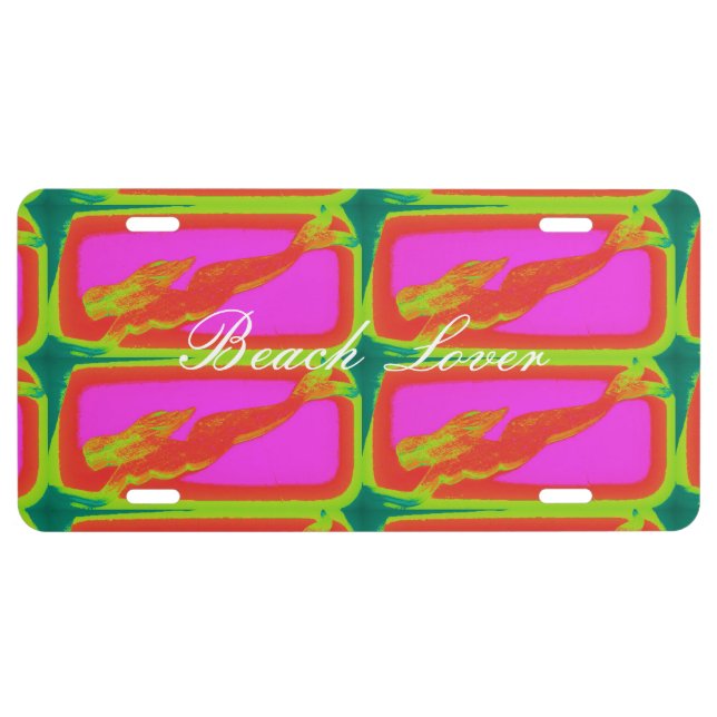 underwater red mermaid license plate (Front)