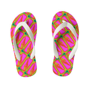 underwater red mermaids swimming kid's flip flops