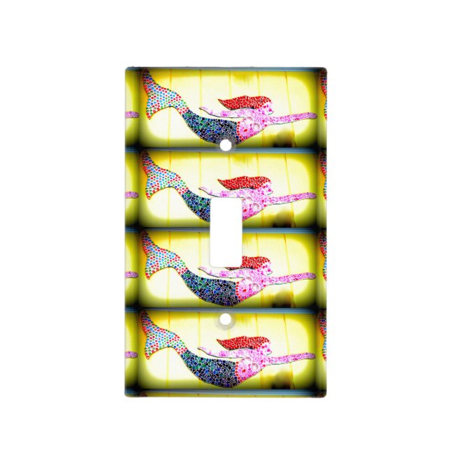underwater redhead mermaids swimming light switch cover (Front)