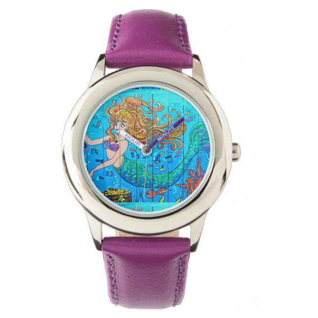 underwater redheaded mermaid watch (Front)
