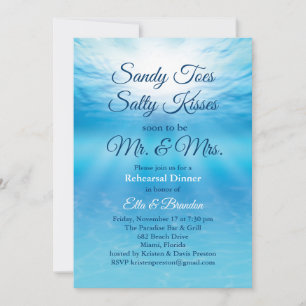 Underwater Sandy Toes Salty Kisses Rehearsal Invitation