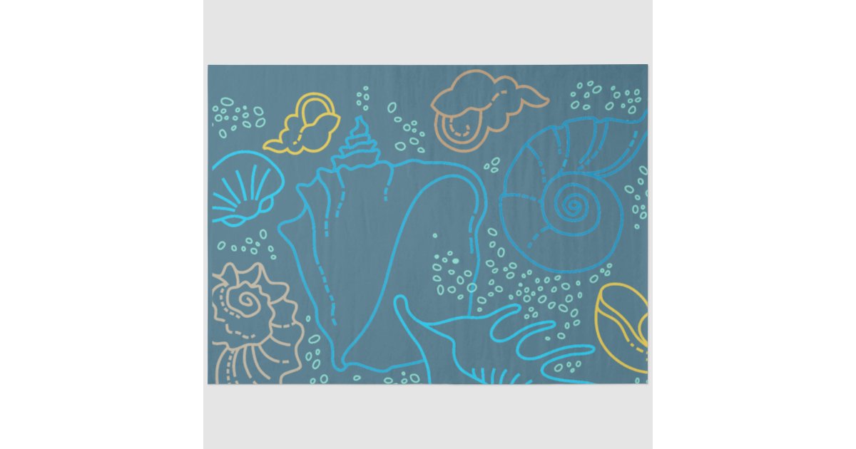 Underwater Scene Sea Shells Decoupage Tissue Paper | Zazzle