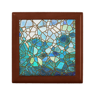 Underwater scene stained glass keepsake box