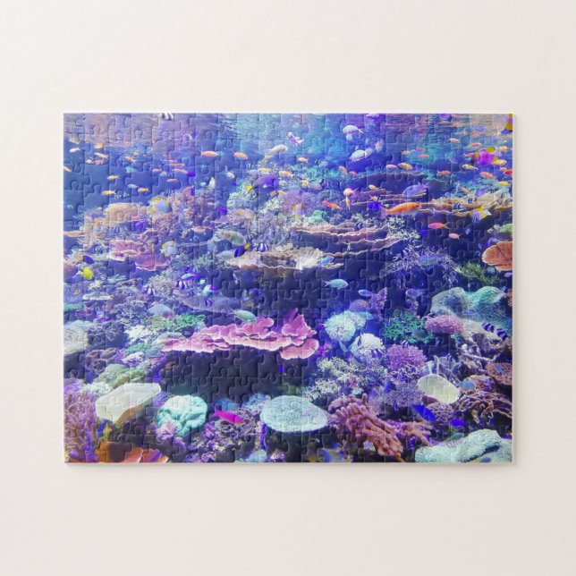 Underwater School of Fish and Corals Photo Jigsaw Puzzle (Horizontal)