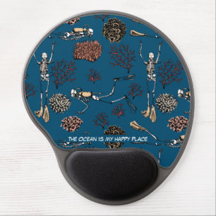 Underwater Scuba Diver The Ocean is my Happy Place Gel Mouse Pad