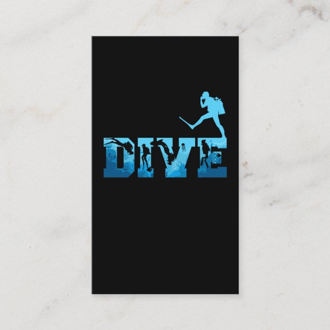 Underwater Scuba Diving Men Scuba Diver Business Card (Front)