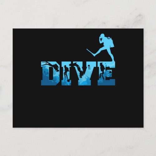 Underwater Scuba Diving Men Scuba Diver Postcard