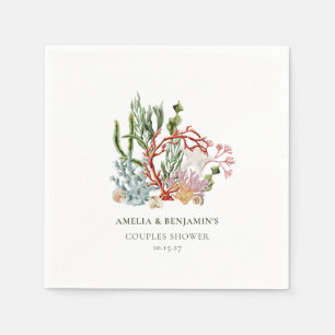 Underwater Sea Coral Shells Couples Shower Napkins