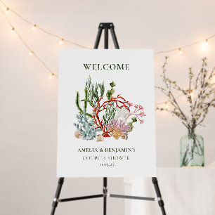 Underwater Sea Coral Shells Couples Shower Welcome Foam Board