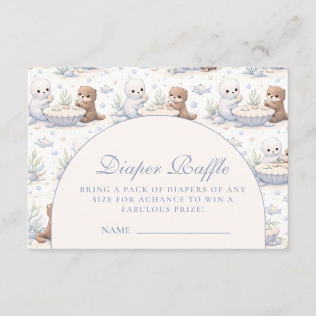 Underwater Sea Creatures Diapper Raffle Enclosure Card (Front)
