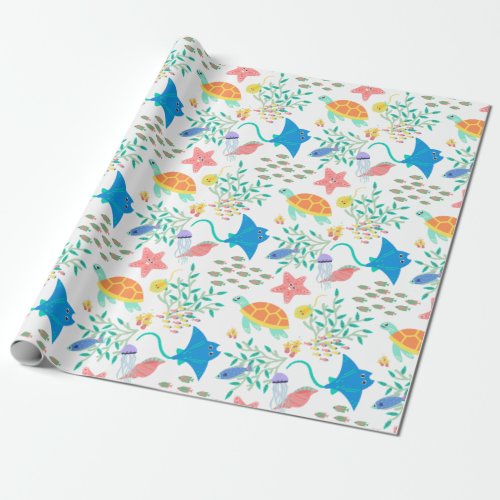 Underwater Sea Creatures Wrapping Paper