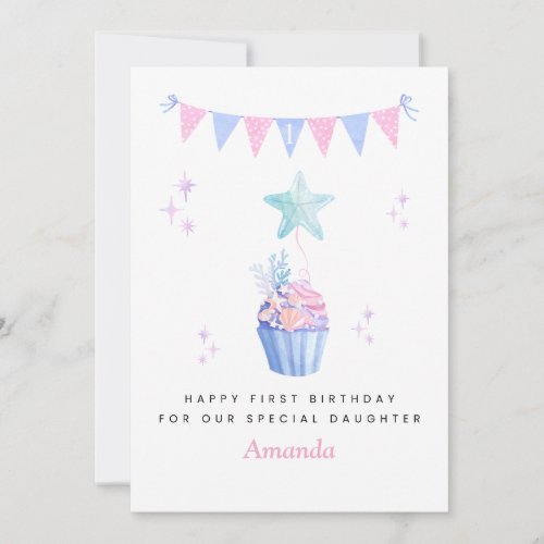 Underwater Sea Daughter 1st Birthday Card