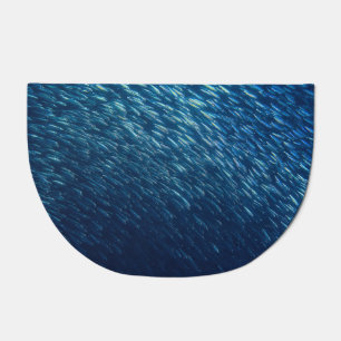 Underwater Sea Fish School Abstract Doormat
