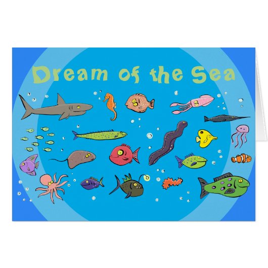 Underwater sea life funny cartoon cards (Front Horizontal)
