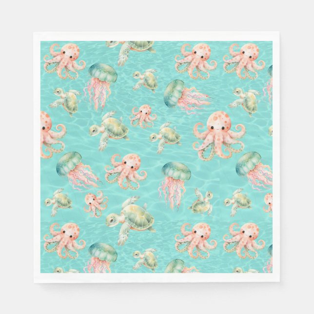 Underwater Sea Life  Napkins (Front)