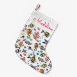 Underwater Sea Life Pattern | Add Your Name Small Christmas Stocking