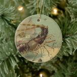 Underwater Sea Life Shrimp, Vintage Ocean Animals Ceramic Ornament
