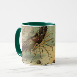 Underwater Sea Life Shrimp, Vintage Ocean Animals Mug