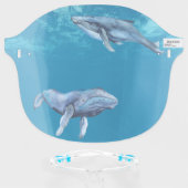 Underwater Sea Life Whale Face Shield (Front w/Glasses)