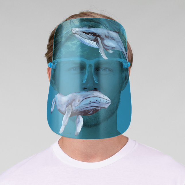 Underwater Sea Life Whale Face Shield (Insitu)