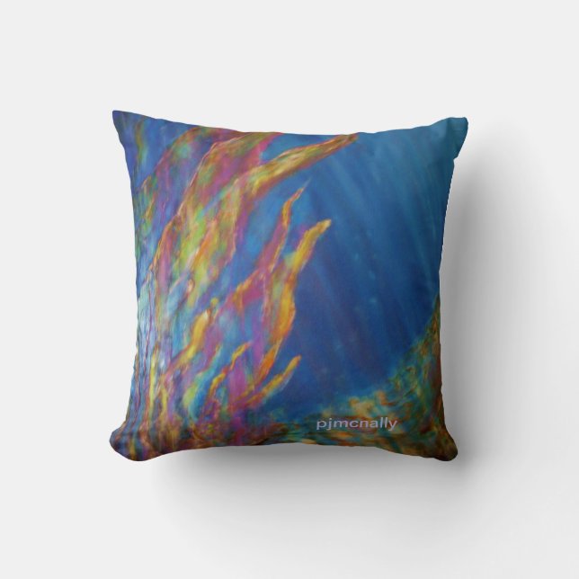 "Underwater Sea" Throw Pillow (Front)