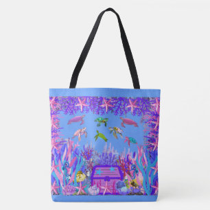 Underwater Sea Turtle Friends Tote Bag